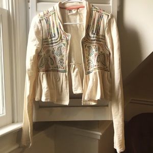 Lilka (Anthropologie) Embroidered and Cropped Jacket